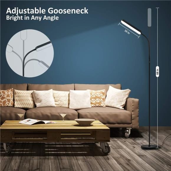 Floor Lamp, 15w/1000lm Bright LED Floor Lamp with 4 Color Temperature & Stepless - Picture 4 of 6